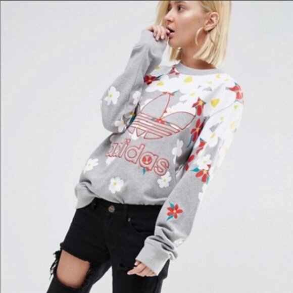 Adidas x Pharrell Williams Floral Print Crewneck Sweatshirt.  size S - Picture 1 of 10